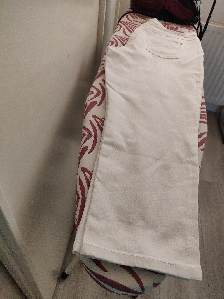 Dames broek, Verzenden, Wit, Maat 42/44 (L), Zo goed als nieuw