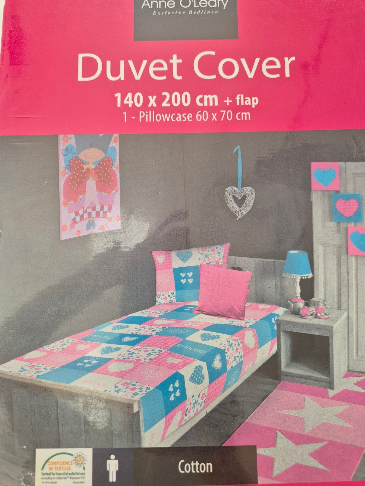 dekbed overtrek 140x200 wit-roze-blauw. set van 2, Ophalen, Eenpersoons, Blauw, Dekbedovertrek
