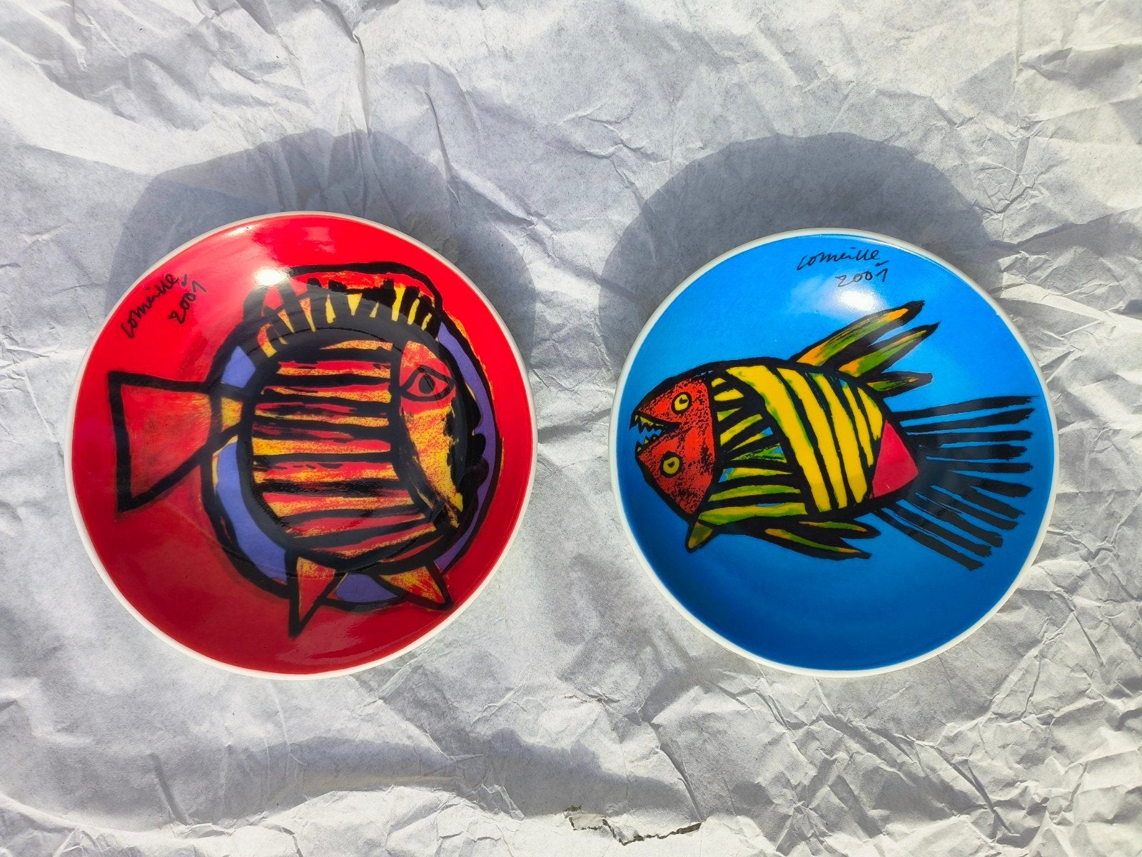 Schaaltjes Corneille 2001 Vis Vissen rood blauw, Ophalen