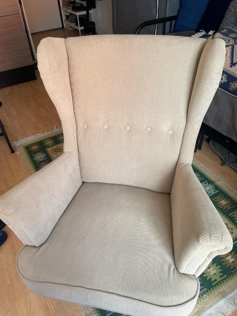 beige fauteuil, Ophalen, 75 cm of meer, 100 tot 150 cm, 50 tot 100 cm