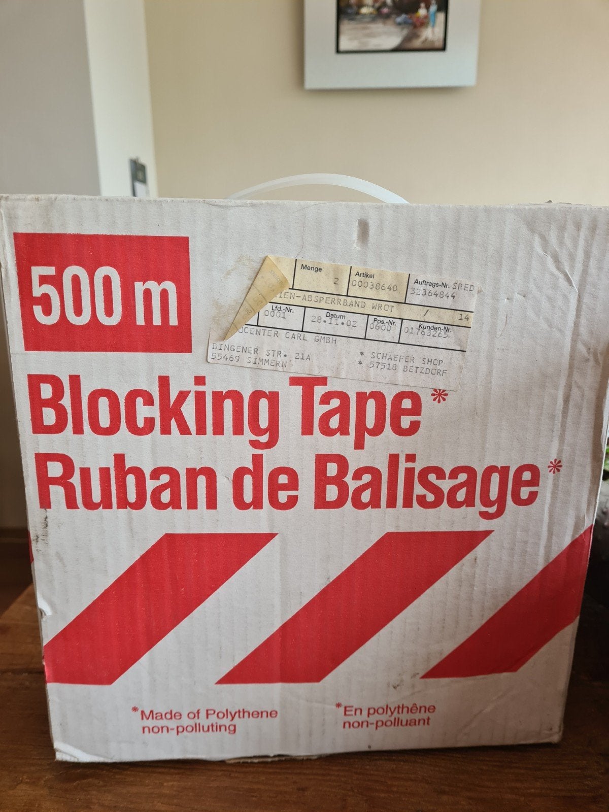 Afzetlint 500m - Nieuw in doos, Doe-het-zelf en Verbouw, Ophalen, Nieuw