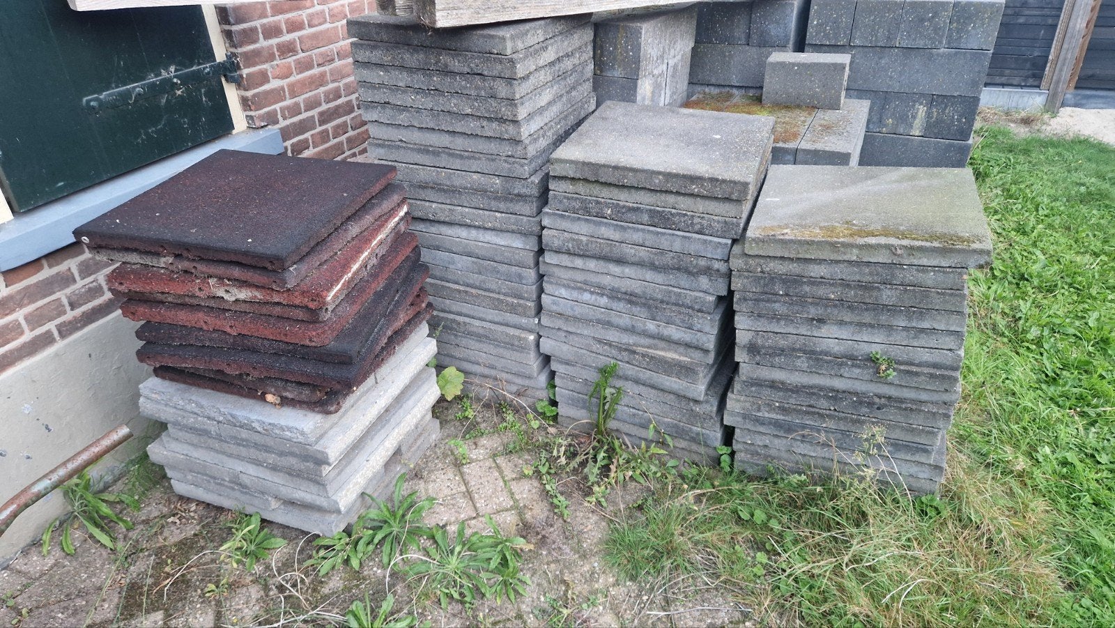 stoeptegels 50x50 gratis af te halen, Tuin en Terras, Ophalen, Gebruikt, 10 m² of meer, Beton