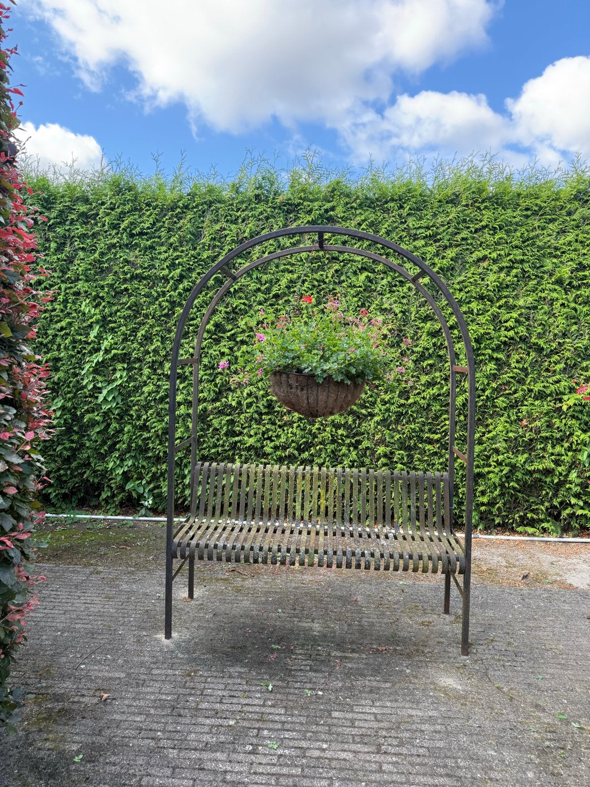 Rozenboog met bankje van ijzer, Tuin en Terras, Ophalen, Gebruikt, Metaal