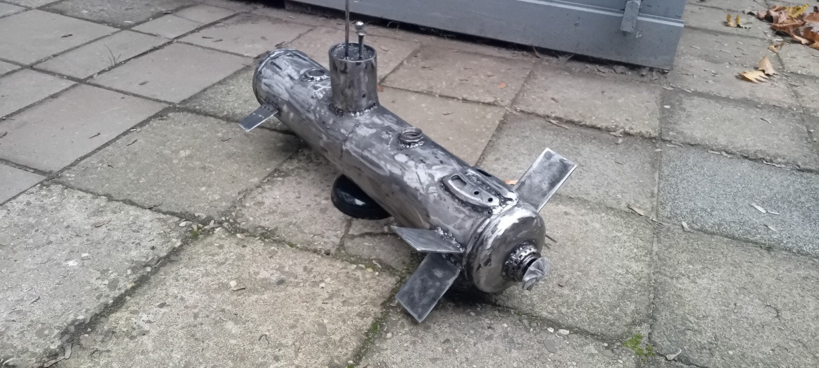 Unieke metalen duikboot sculptuur - 60cm handgemaakt, Ophalen, Metaal