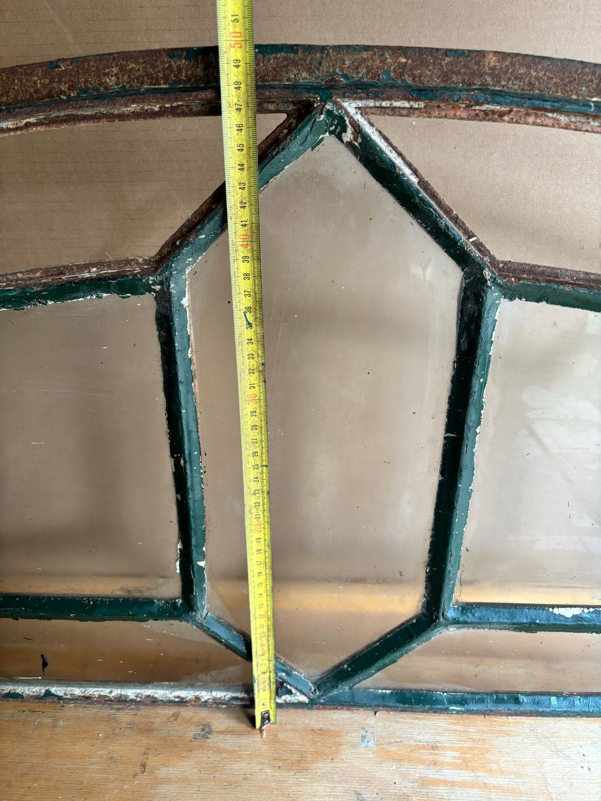Oud gietijzeren stalraam met glas - 90x50 cm, Ophalen