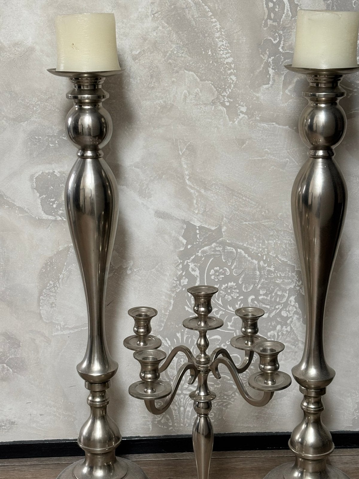 Zilver kleurige Kandelaars, Antiek en Kunst, Ophalen