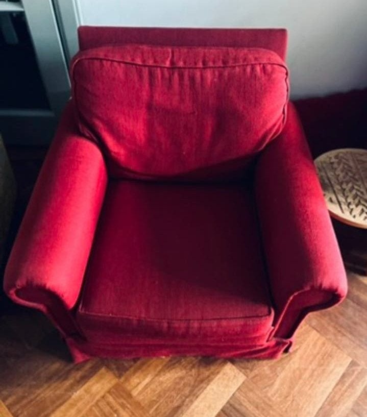 Mooie rode fauteuil - stoel, Huis en Inrichting, Fauteuils, Ophalen of Verzenden, Zo goed als nieuw, 75 tot 100 cm, 50 tot 75 cm