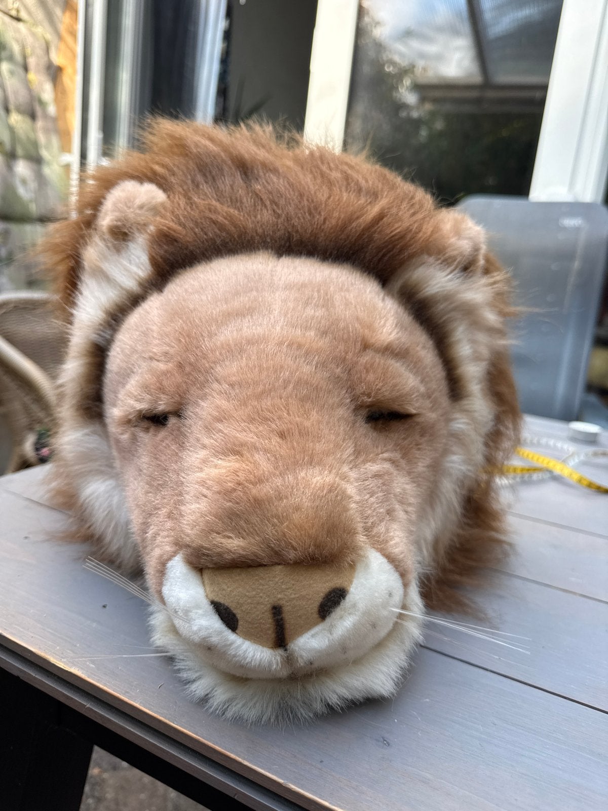 BiBiB & Co Leeuwenkop Knuffel dierenkop leeuw trofee, Overige merken, Ophalen of Verzenden, Zo goed als nieuw, Middelgroot (20 tot 80 cm)