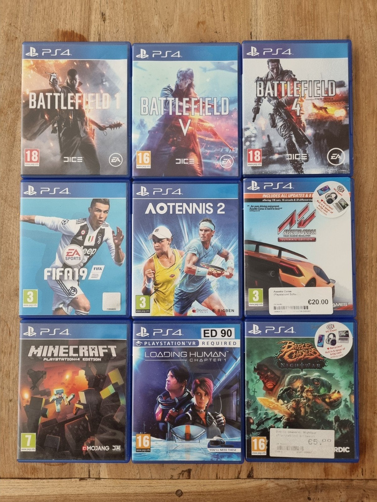 PS4 Games Bundel: Battlefield, FIFA, Minecraft & Meer, Gebruikt, Vanaf 18 jaar, Overige genres, Virtual Reality