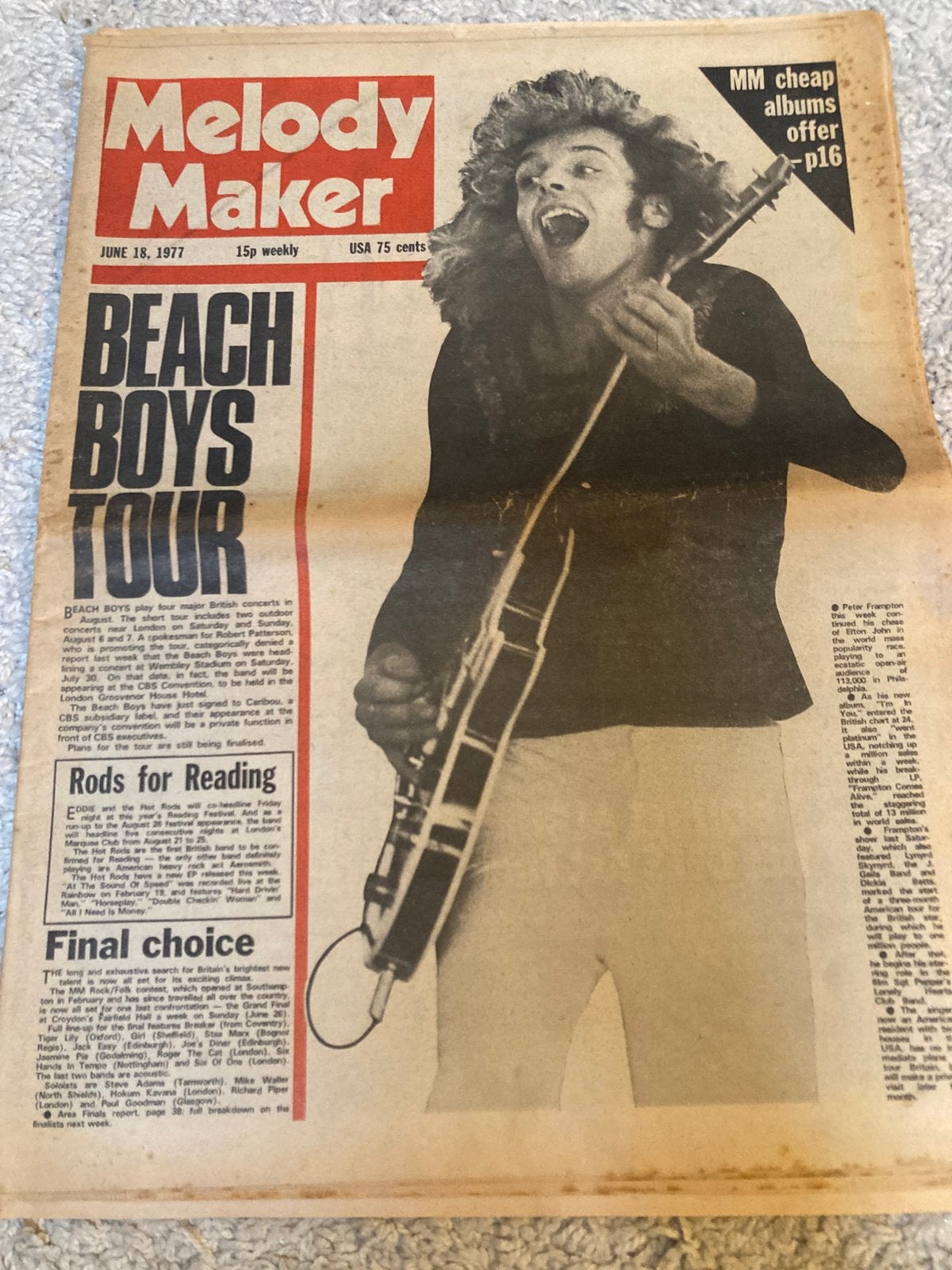 MELODY MAKER 1977 Neil Young TELEVISION Ted Nugent, Ophalen of Verzenden, Gelezen, Muziek, Film of Tv