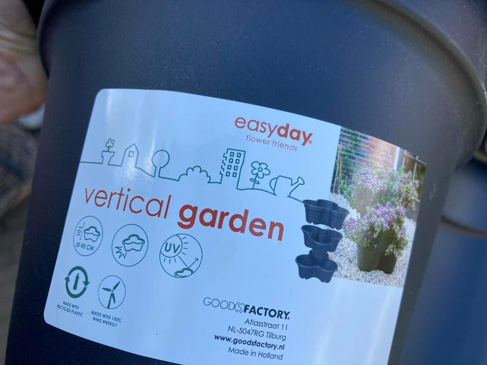 Easyday Vertical Garden Bloempot - Zwart, 10L - 4 stuks, Ophalen, Kunststof, Minder dan 30 cm, Balkon