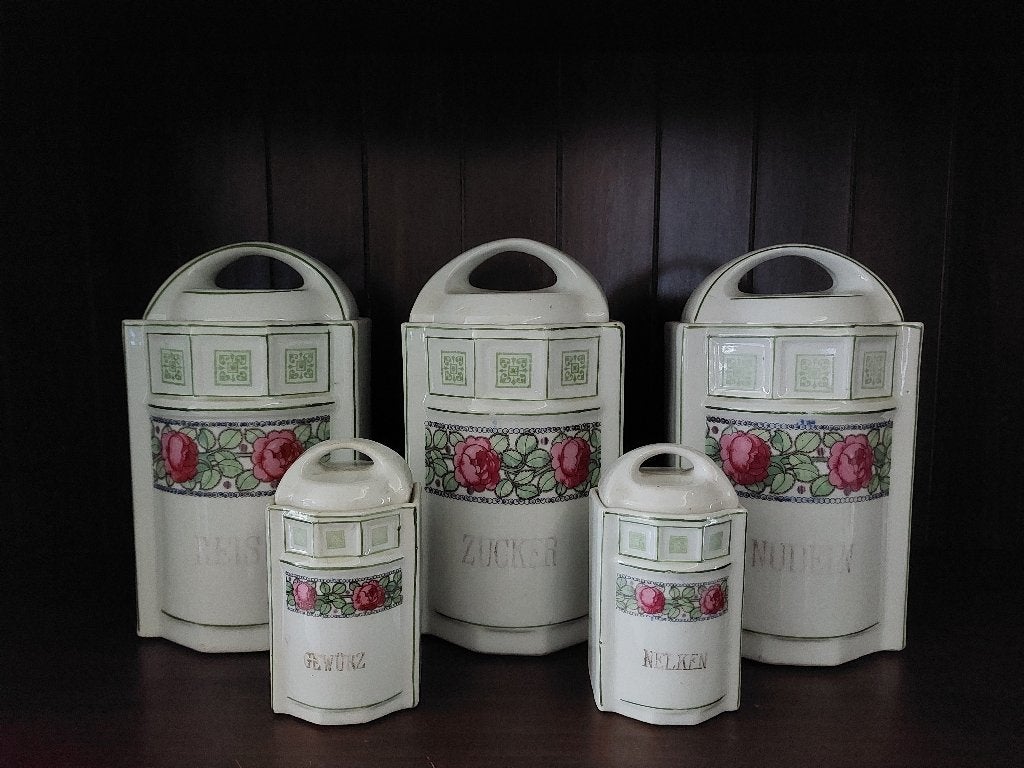 Vintage Art Deco voorraadpotten, Ophalen of Verzenden