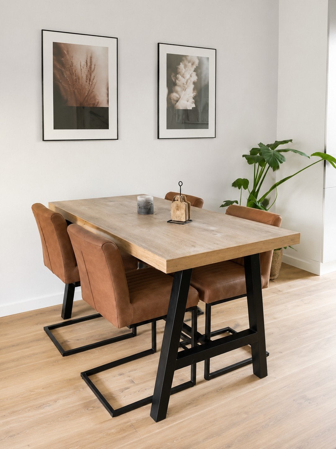 Eettafel bartafel met 4 stoelen - Industrieel design, Huis en Inrichting, Tafels | Eettafels, Ophalen, Gebruikt, Metaal, Industrieel barstoelen bartafel