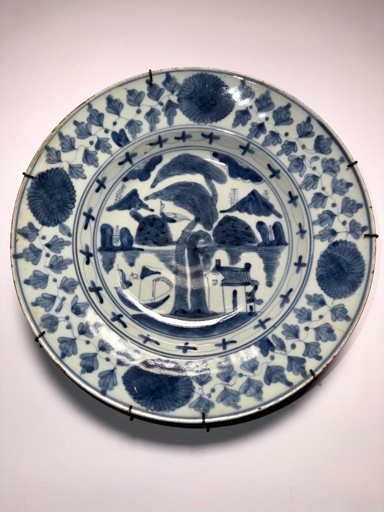 Absolute topper! Chinees - Japans cobalt blue porselein bord, Ophalen of Verzenden