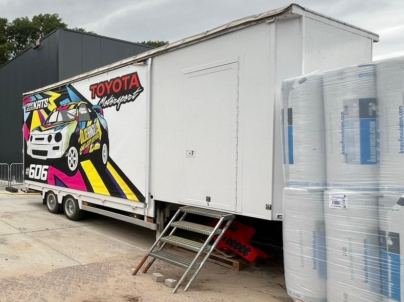 BE oplegger 7,5 ton schuifzeil en klapdeur, Ophalen, Gebruikt
