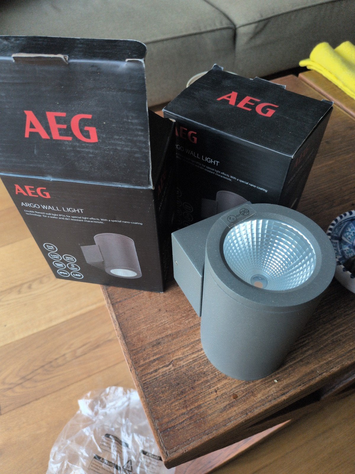 2x Nieuwe AEG Argo Wall Light - Antraciet LED Buitenlamp, Minder dan 50 watt, Wandlamp, Ophalen of Verzenden, Netvoeding