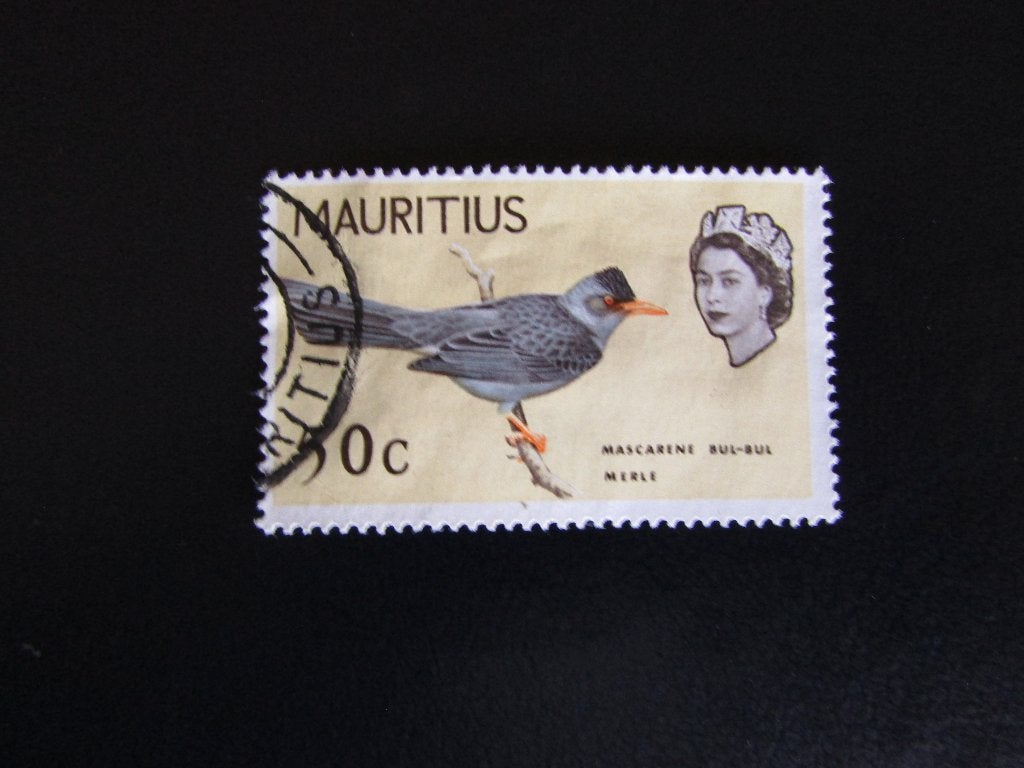 Postzegel Vogel: Mauritius-Buulbuul uit Mauritius, Ophalen of Verzenden, Gestempeld, Dier of Natuur