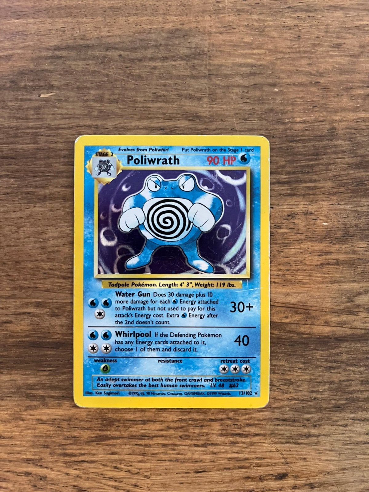 Poliwrath 13/102 holo - base, Ophalen of Verzenden, Gebruikt, Losse kaart, Foil