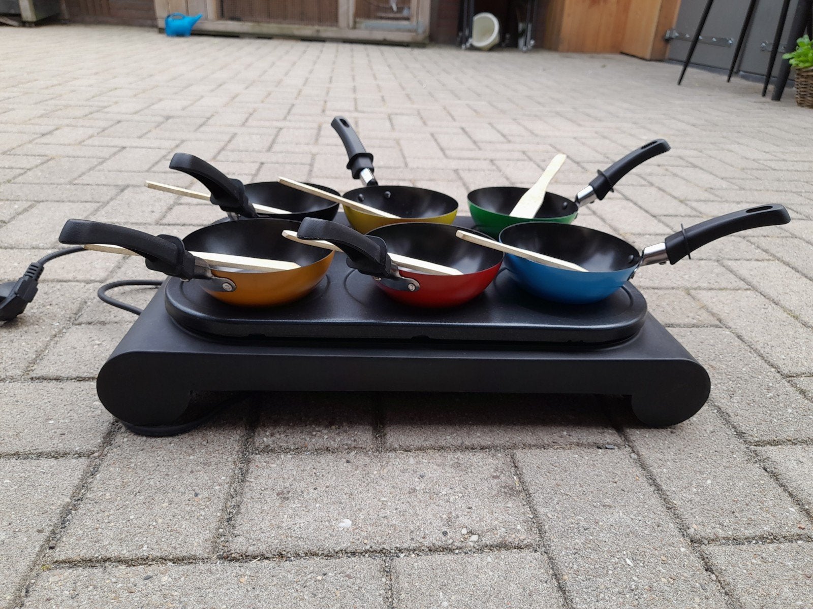 Wokpannetjes set voor 6 personen., Ophalen of Verzenden