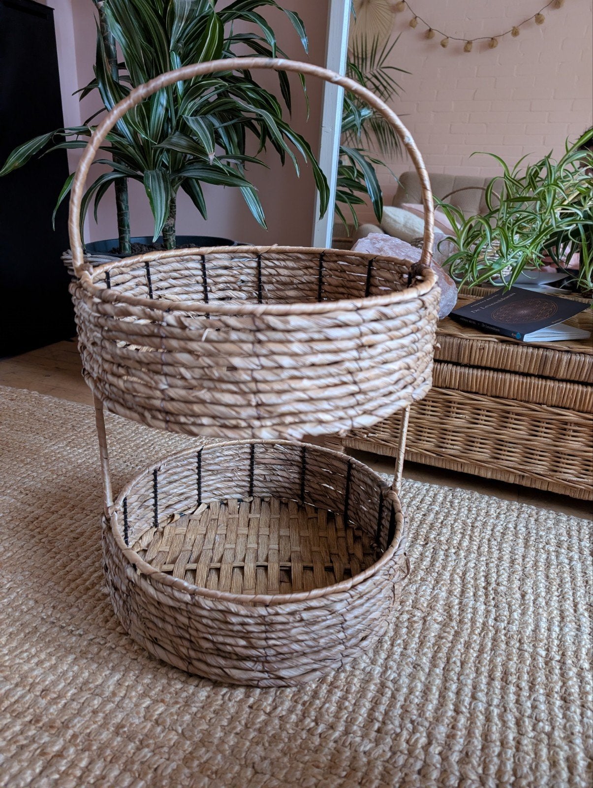 Rieten etagère, Ophalen of Verzenden, Zo goed als nieuw, Natuurlijk materiaal