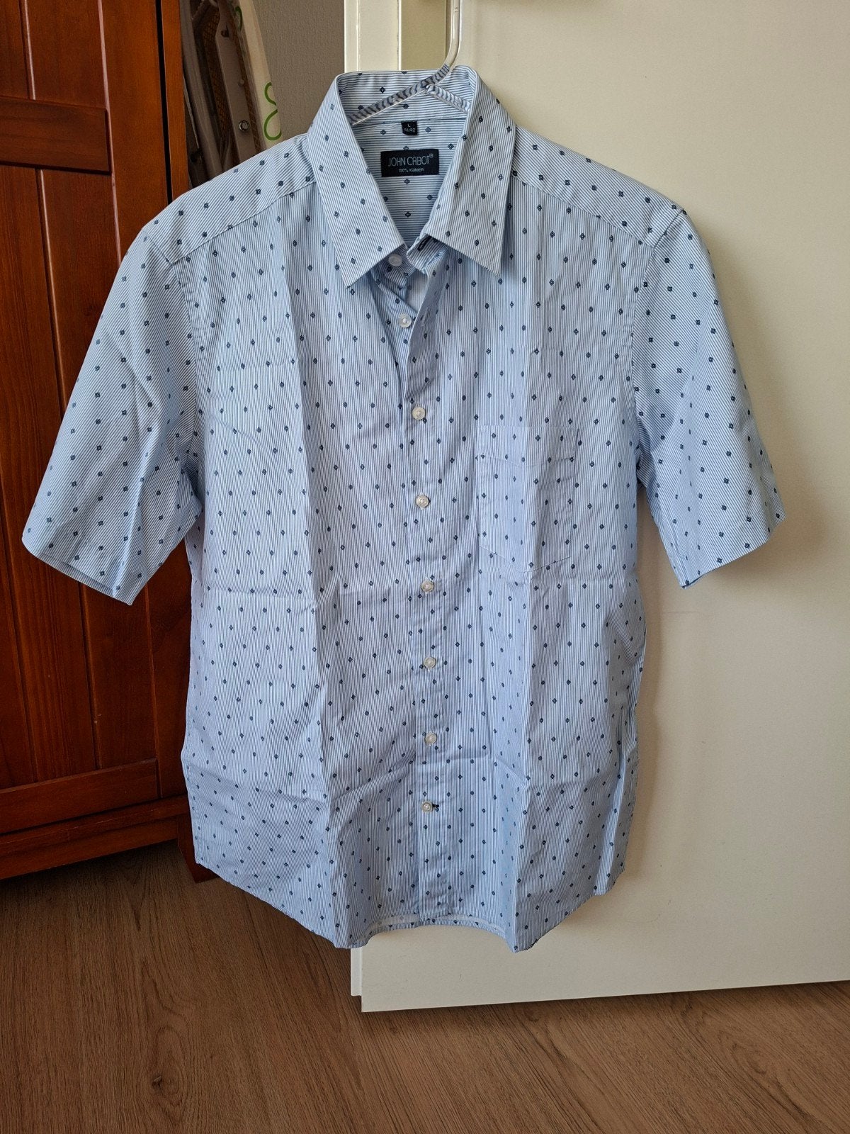 John Cabot L 41/42 overhemd korte mouwen, Overhemd, Blauw, Nieuw, Ophalen of Verzenden
