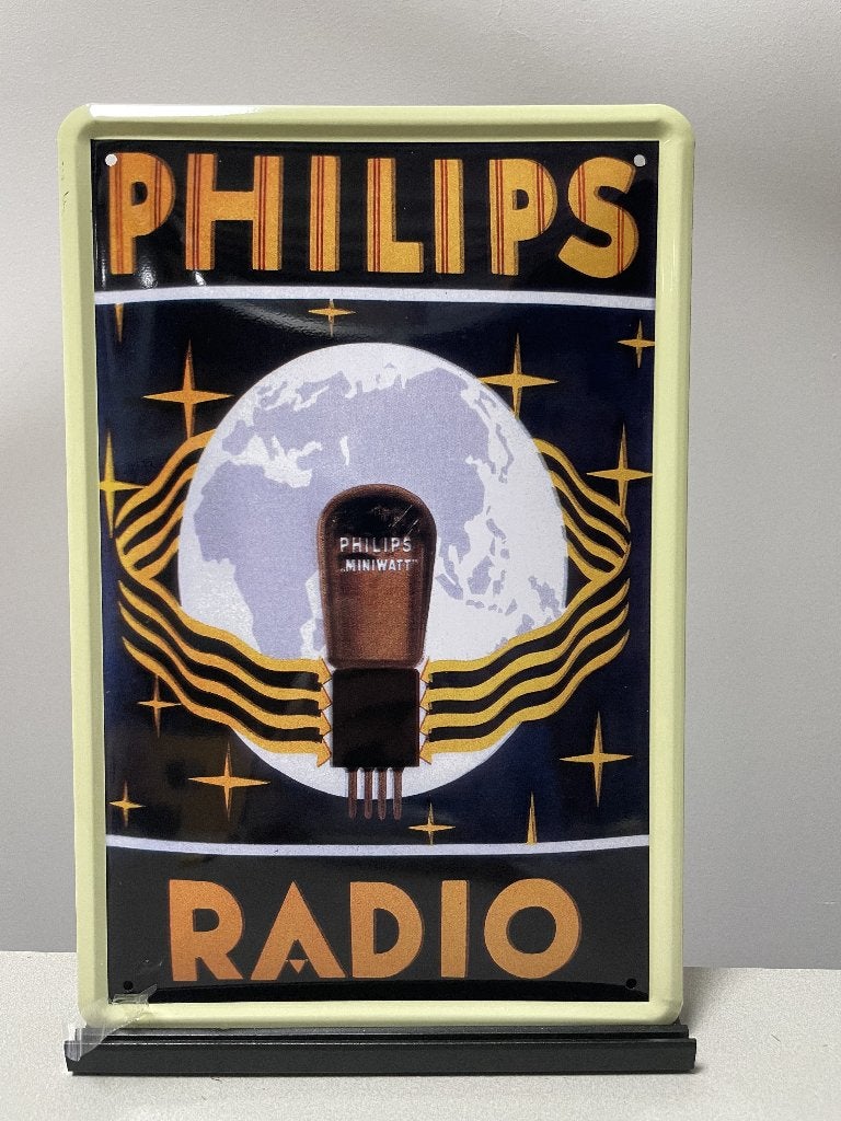 Philips Radio metalen reclamebord (Old Look), Www.pand50.nl, Reclamebord, Nieuw, Ophalen of Verzenden