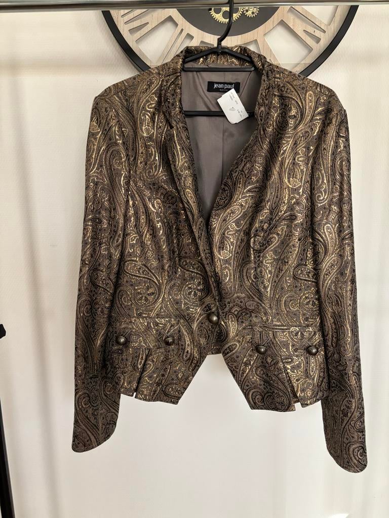 Jean Paul Berlin Gouden Paisley Jasje Maat L, Overige kleuren, Maat 42/44 (L), Ophalen of Verzenden, Zo goed als nieuw