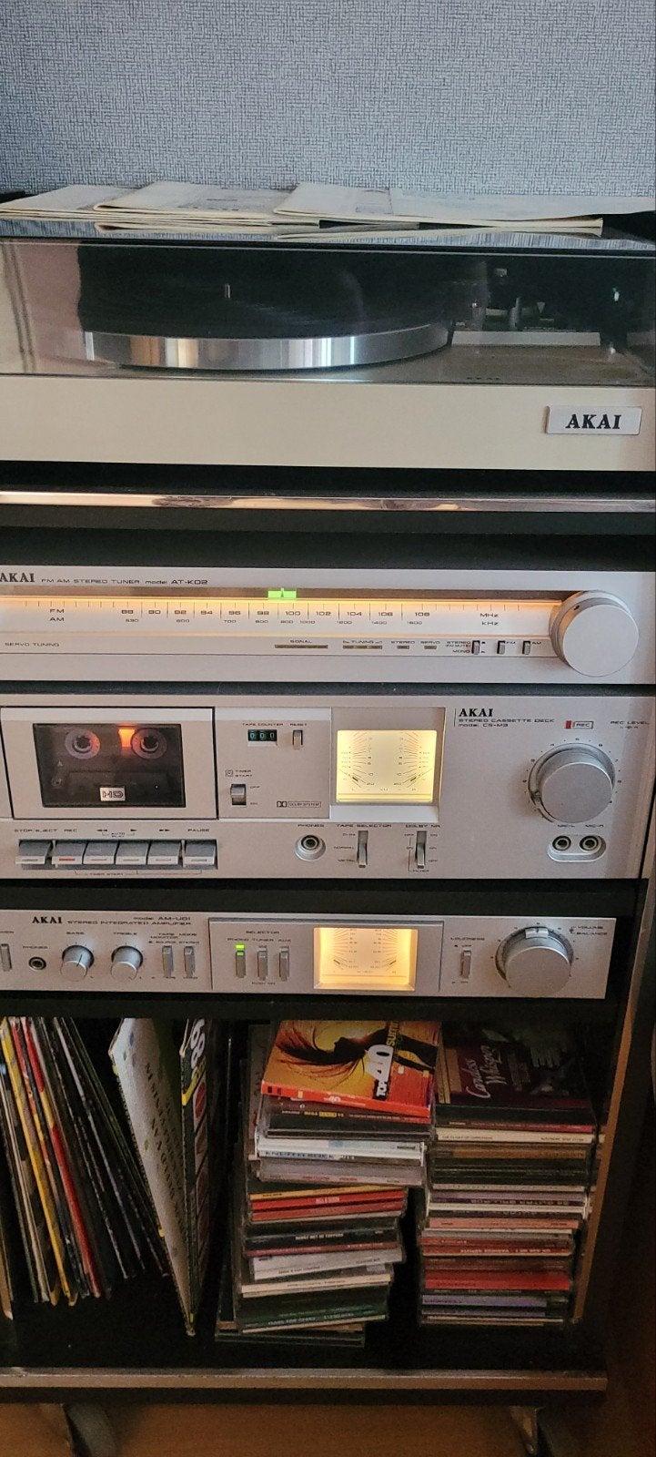Akai Hifi Set met Platenspeler, Cassettedeck en Tuner, Ophalen of Verzenden