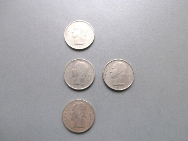 Munten België 1 Franc 1951 -1952 -1962 -1975 -1977 -1980, Verzenden, Overig, Setje