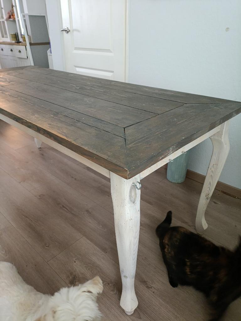 Brocante JORG steigerhouten eettafel, Ophalen, Gebruikt, Brocante /  Steigerhout, 200 cm of meer