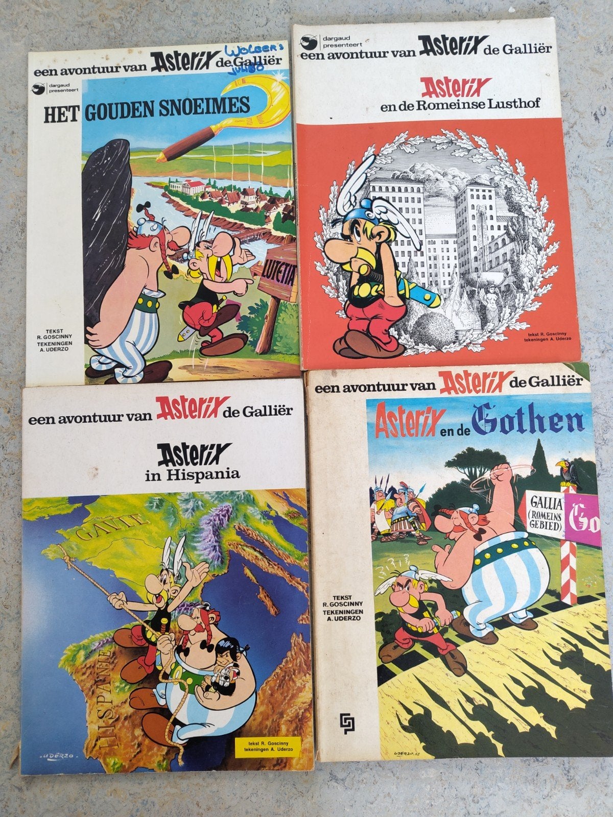 4 Asterix en Obelix stripboeken - Vintage collectie, Boeken, Meerdere stripboeken, Ophalen of Verzenden, Gelezen, René Goscinny, Albert Uderzo