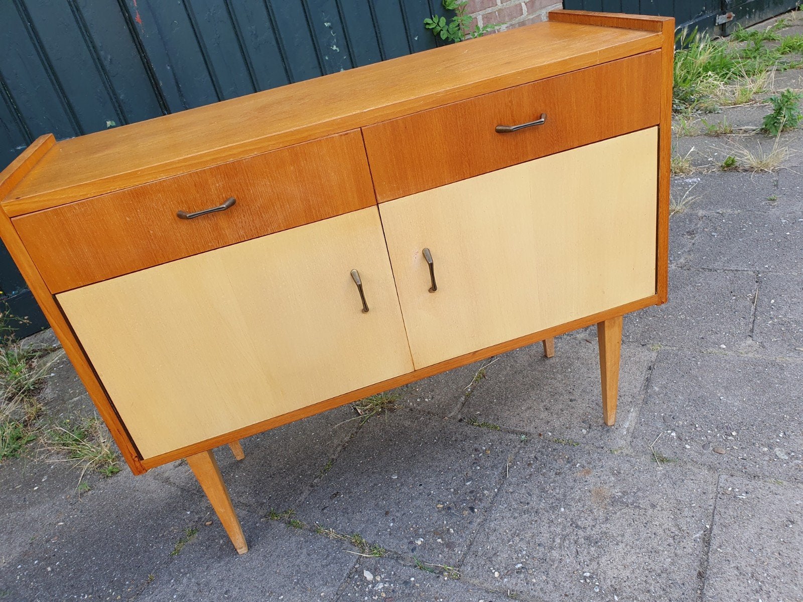 Vintage  kastje two/tone., Ophalen, Gebruikt, Sixties, Teakhout