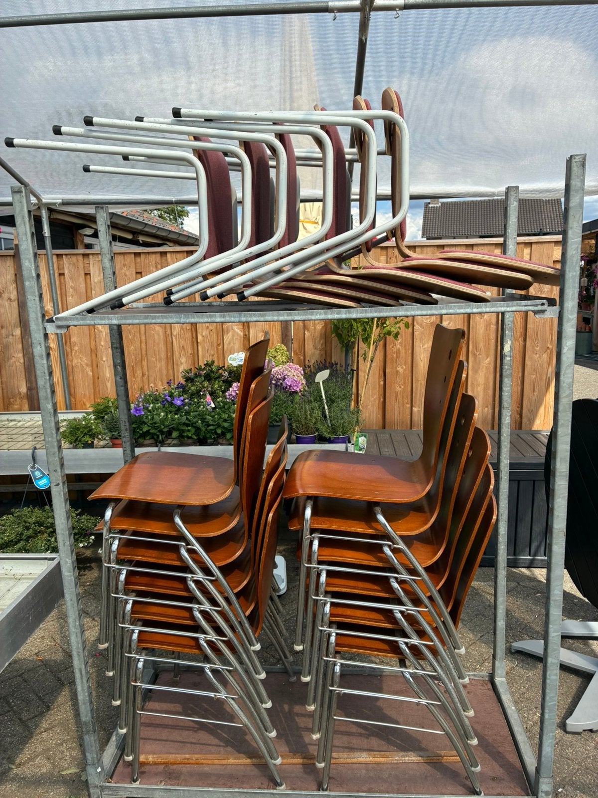 Stapelstoel, Ophalen, Gebruikt, Bruin, Vijf, Zes of meer stoelen