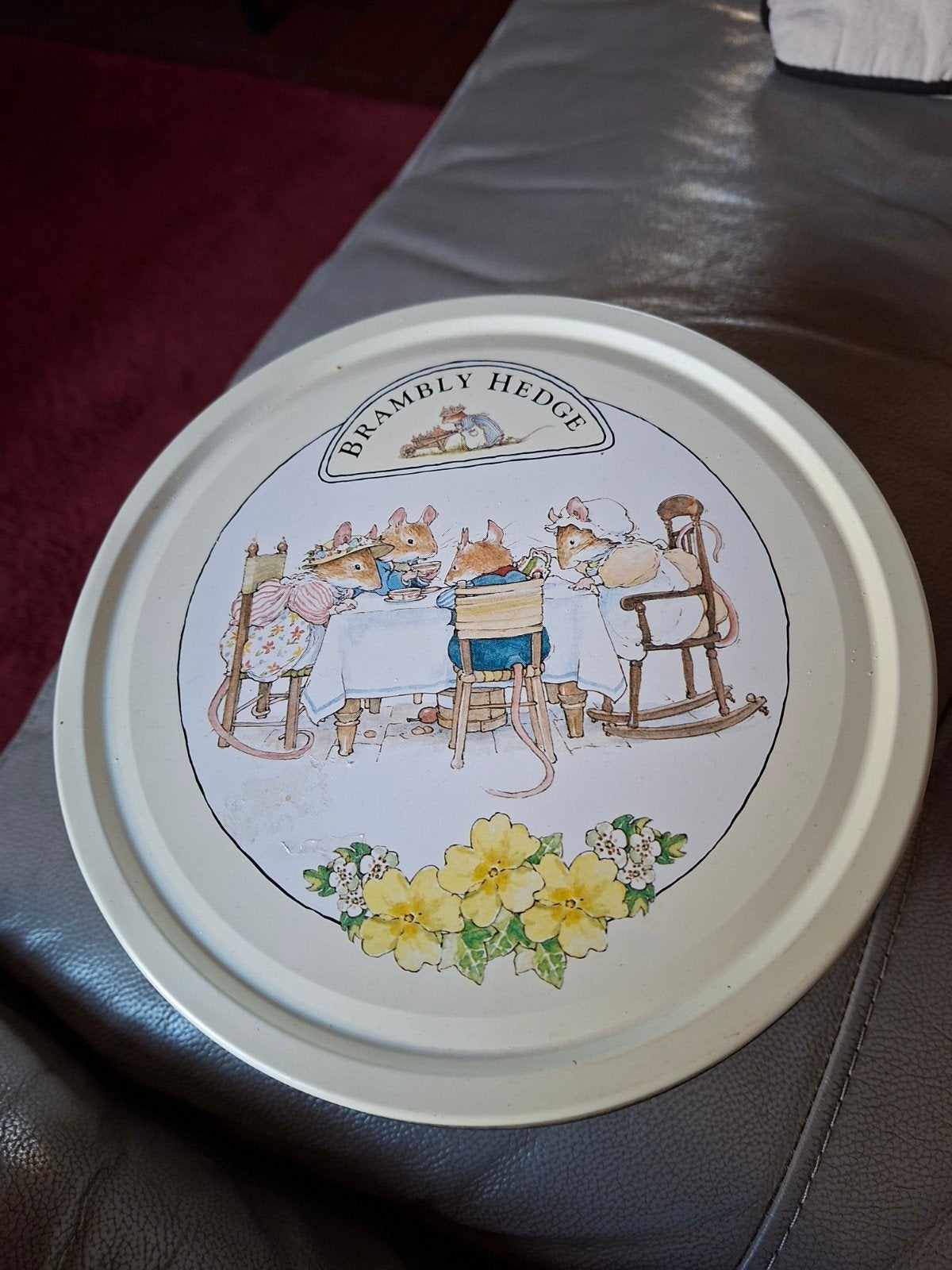 Brambly Hedge koektrommel, vintage 1998, Verzamelen, Blikken, Verzenden, Gebruikt, Koek(jes), Overige merken