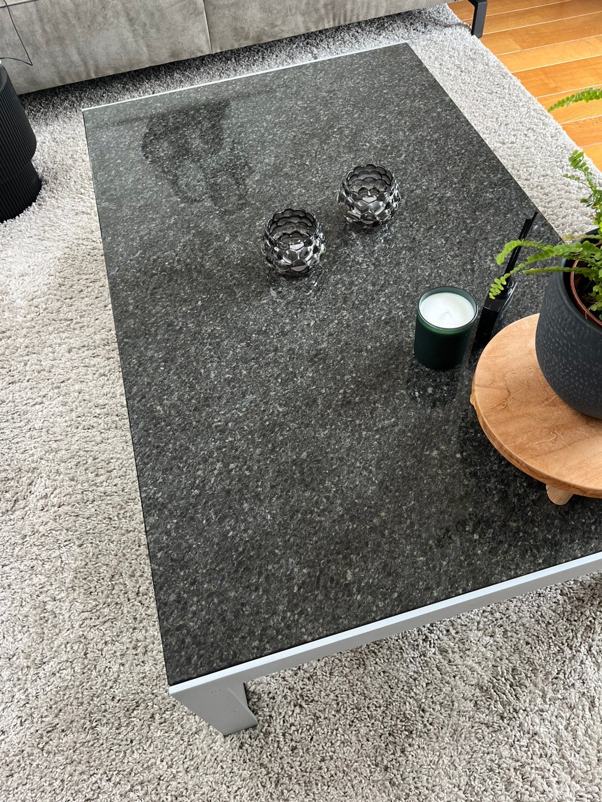 Te koop granieten salontafel, Ophalen, Overige materialen, 100 tot 150 cm, 50 tot 100 cm