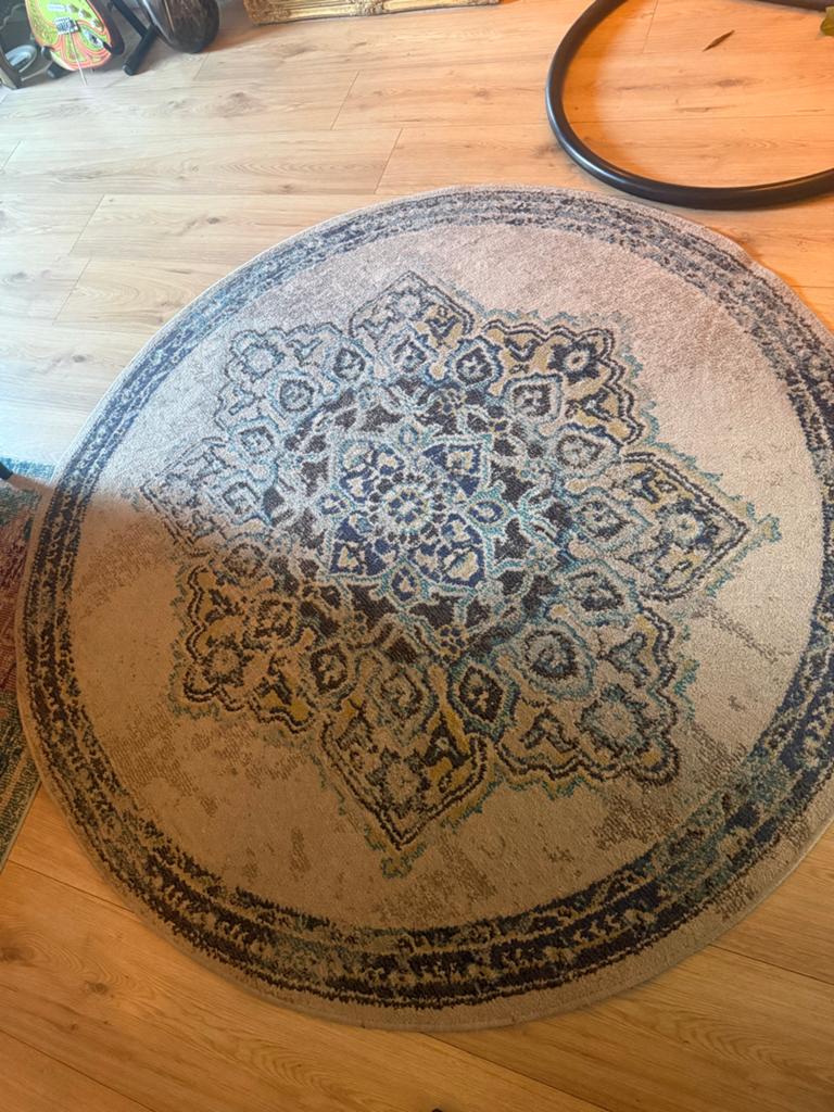 Rond vloerkleed met oriëntaals patroon 120cm, Huis en Inrichting, Stoffering | Tapijten en Kleden, Gebruikt, 100 tot 150 cm, Rond