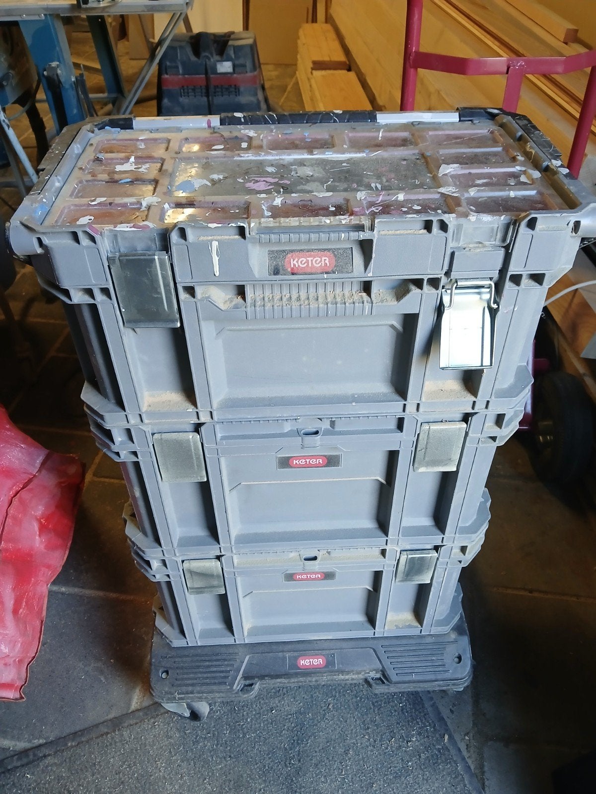 gereedschap kisten op trolley, Ophalen, 60 cm of meer, Minder dan 35 cm