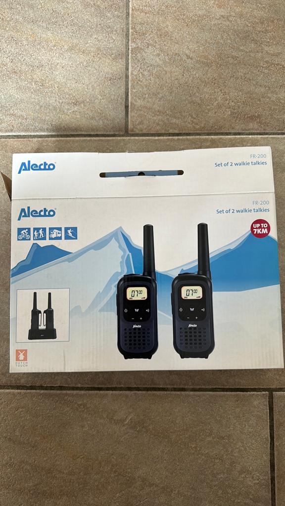 Alecto FR-200 Walkie Talkie Set - Nieuw in Doos Max. 5 dozen, Ophalen of Verzenden, Nieuw, 5 tot 15 km, Portofoon of Walkie-talkie