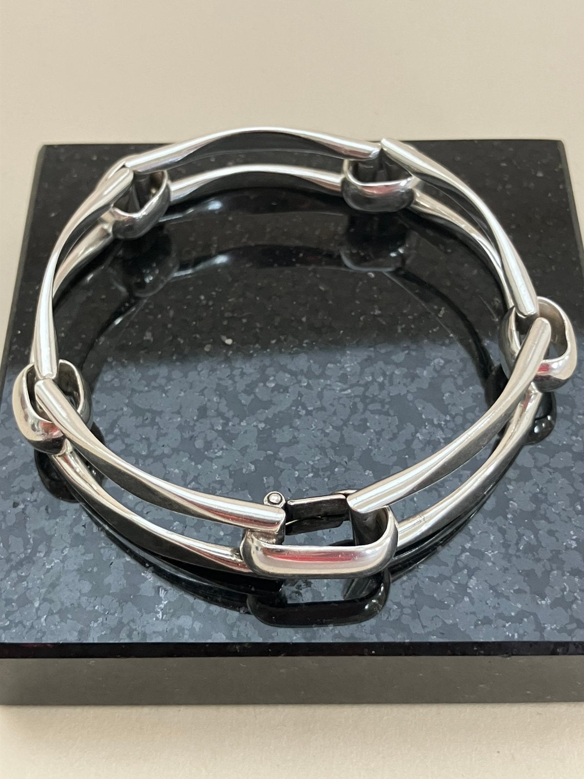 Massief zilveren schakelarmband, Ophalen of Verzenden, Zo goed als nieuw, Zilver