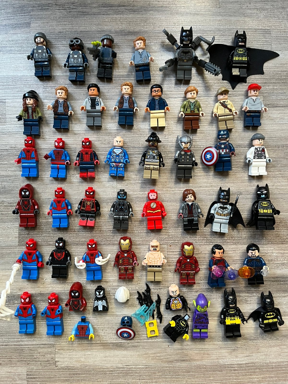 Lego partij minifiguren marvel, dc, Jurassic world, Gebruikt, Marvel, Lego, Ophalen of Verzenden