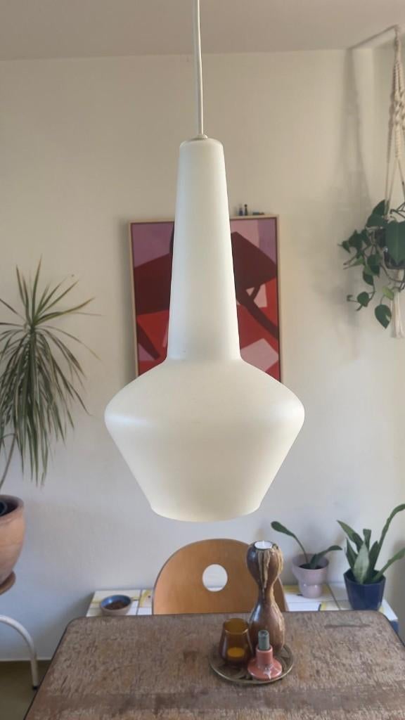 Hanglamp glas jaren 60 Vintage, Huis en Inrichting, Lampen | Hanglampen, Ophalen of Verzenden, Gebruikt, Glas, Minder dan 50 cm