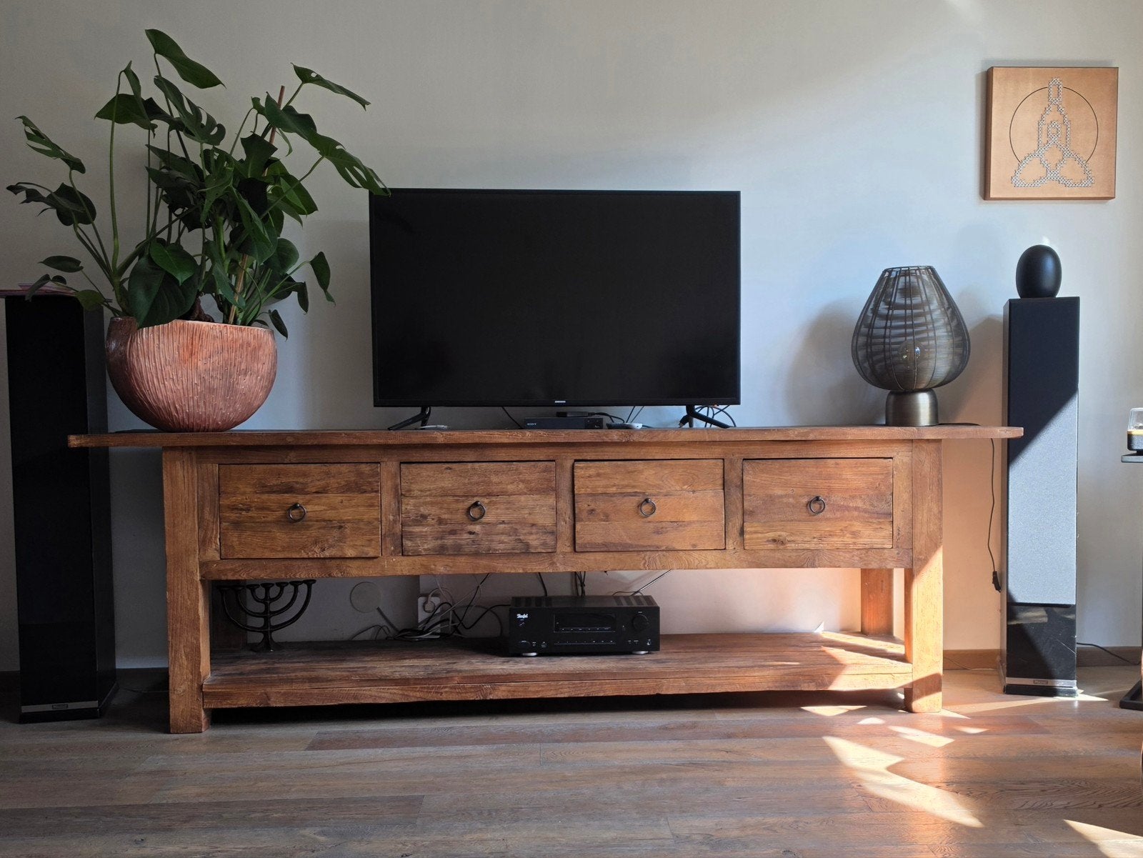 Teak Houten Dressoir - Perfecte Staat, Ophalen, Teakhout, Zo goed als nieuw, 200 cm of meer