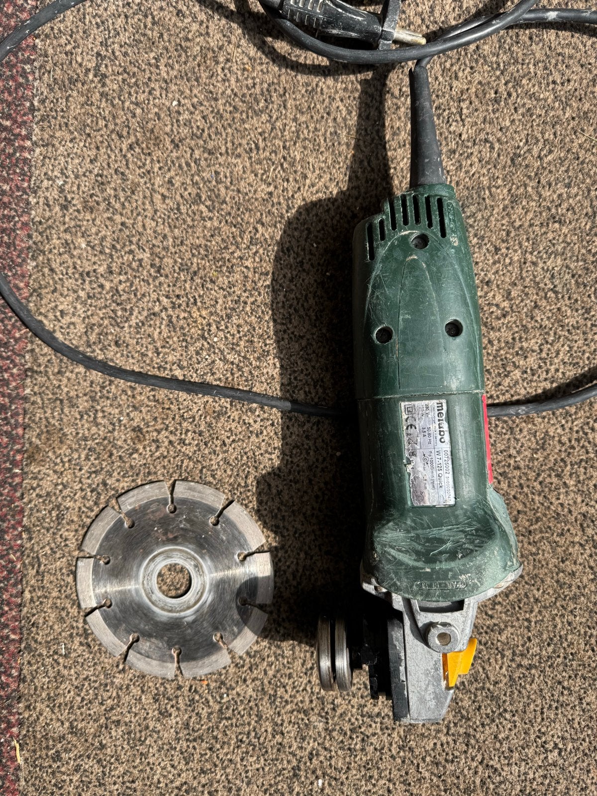 Metabo W 7-125 Quick Haakse Slijper met Snelkoppeling, Ophalen, Gebruikt, 700 tot 1000 watt, Haakse handslijpmachine