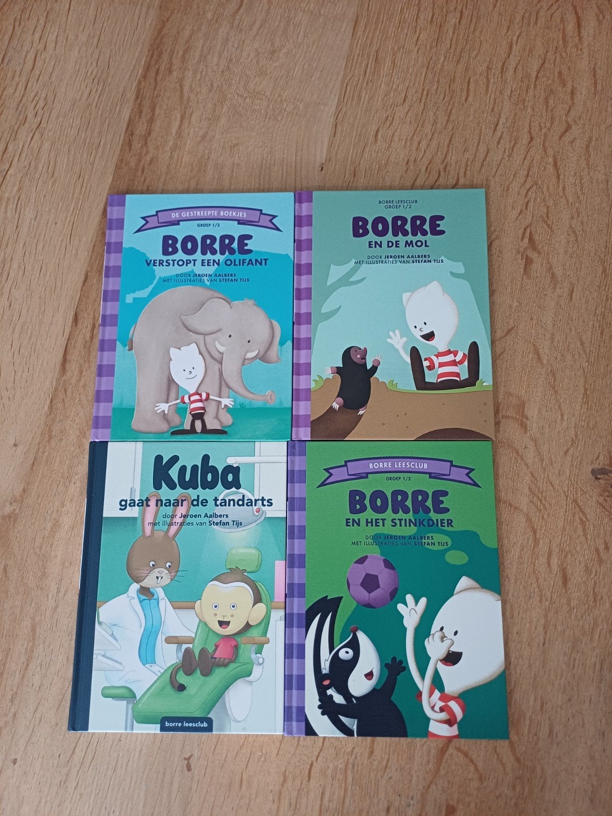 Borre Leesclub Boekjes - Set van 4 Kinderboeken, Boeken, Ophalen of Verzenden, Zo goed als nieuw, Jeroen Aalbers, Fictie algemeen