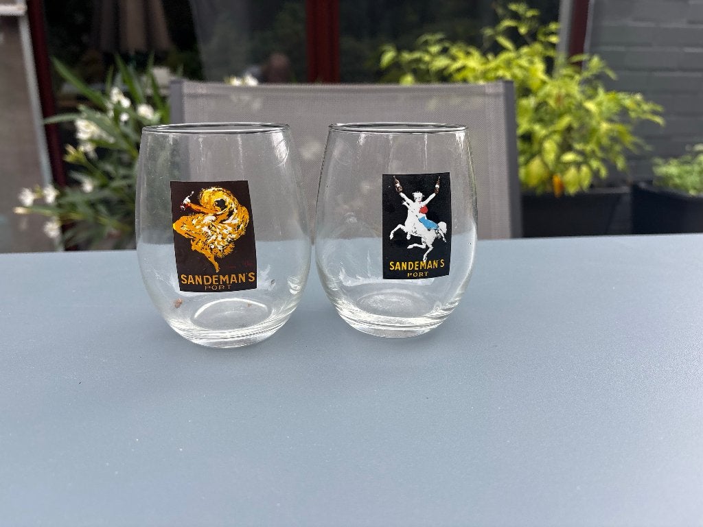 2 Portoglazen Sandeman, Ophalen of Verzenden, Zo goed als nieuw, Frankrijk, Port
