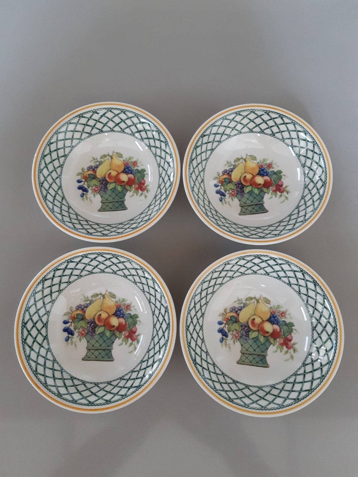 4 Dessertschaaltjes Villeroy en Boch Basket, Ophalen of Verzenden, Overige stijlen, Porselein, Schaal of Schalen