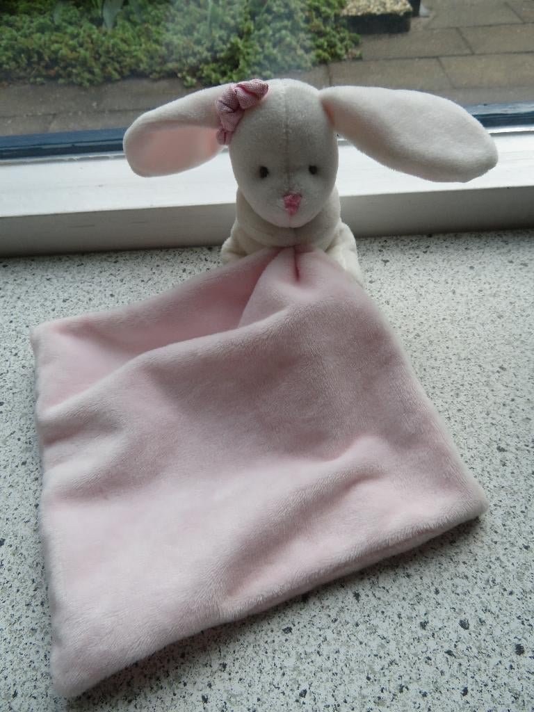 Konijntje met knuffeldoekje merk Doudou et Compagnie roze, Konijn, Ophalen of Verzenden, Zo goed als nieuw, Wasbaar