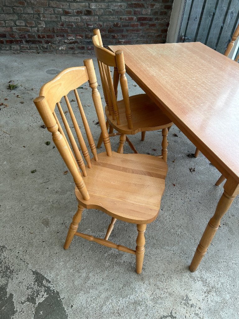 Keukentafel met stoelen, Huis en Inrichting, Tafels | Eettafels, Ophalen, Gebruikt, 100 tot 150 cm, 50 tot 100 cm