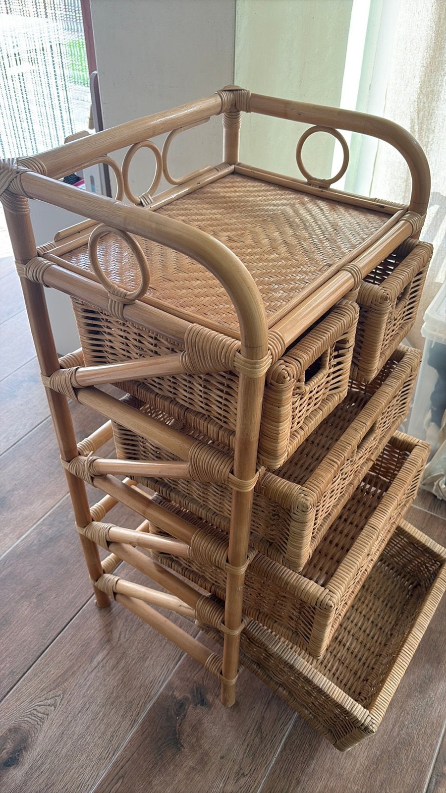 Vintage kast rotan, Ophalen, Gebruikt