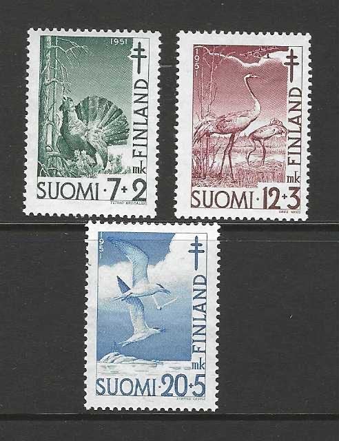 Finland 496-398  vogels fauna Tuberculose TBC 1951 serie PF, Ophalen of Verzenden, Postfris, Dier of Natuur